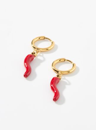 Simons Womens Red pepper Hoop Earrings