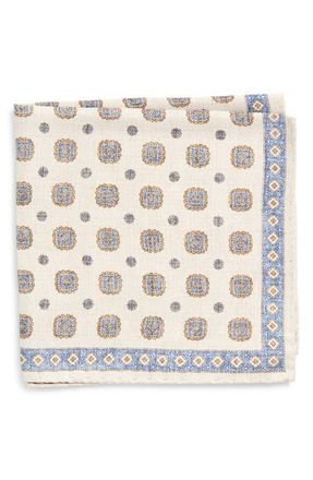 Jack Victor Ronge Silk Pocket Square in Ecru at Nordstrom