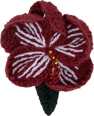 Alanui Hibiscus Embroidered Brooch