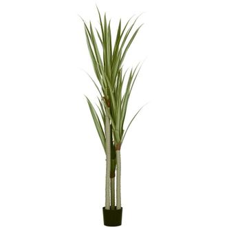 HOMCOM Planta Artificial De Yuca En Maceta 190 Cm Planta Falsa Con 39 Hojas Realistas Para Decoraci&oacute;n En Hogar Sal&oacute;n Oficina Jard&iacute;n &Oslash;17x190 Cm Verde - Homcom