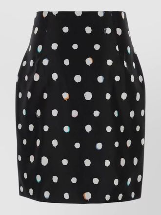 Fendi silk printed fitted skirt