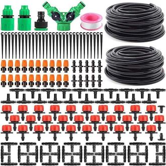 OEM Kit Riego Por Goteo - 30 M - Para Jardin Cesped Huerta Paisajismo - 40 Plantas - Caudal Ajustable 0-70 L/h