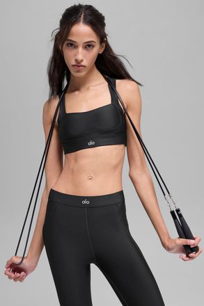 Alo | Airlift Ignite Bra in Black, Size: Medium