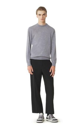 Lanvin Black Merino Wool Sweater in Light Grey at Nordstrom, Size X-Large