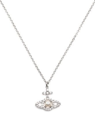 Vivienne Westwood Olympia embellished orb necklace - Silver