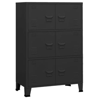 Berkfield Home Industrial Storage Chest Black 75x40x115 cm Metal | Size: 75 x 40 x 115 cm