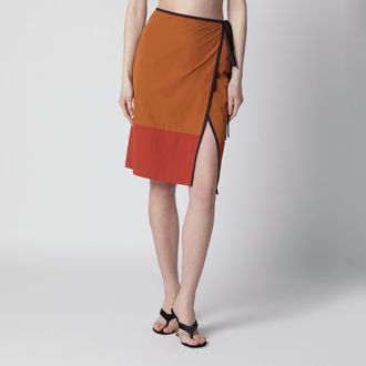 Saint Laurent Mid-rise pencil skirt in nylon, yellow