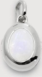 Monica Vinader Sterling Silver June Birthstone Locket Moonstone