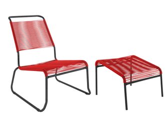 Schubiger M&ouml;bel Spaghetti-Kufen-Lounger-Hochlehner + Hocker S&auml;ntis