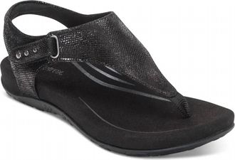 Aetrex Womens Ellie Thong Sandal In Black