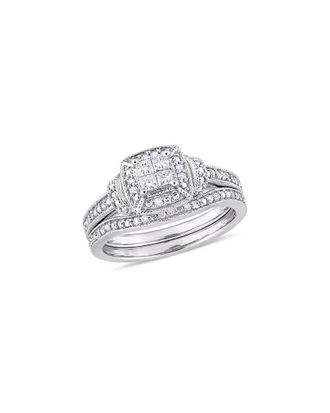 Rina Limor 10K 0.35 Ct. Tw. Diamond Halo Bridal Set