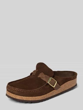 Birkenstock Hausschuhe aus echtem Veloursleder Modell Buckley in Dunkelbraun, Gr&ouml;&szlig;e 39