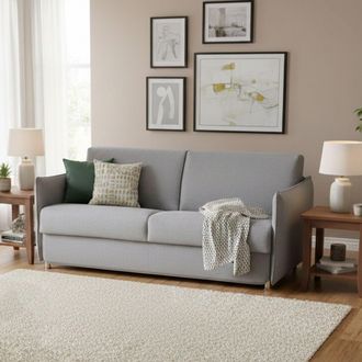 Dmora Sof&aacute; Fijo 2 Plazas Monleale, Desenfundable, Hidr&oacute;fugo Hecho En Italia, Lavable, 160x95x90h Cm Gris
