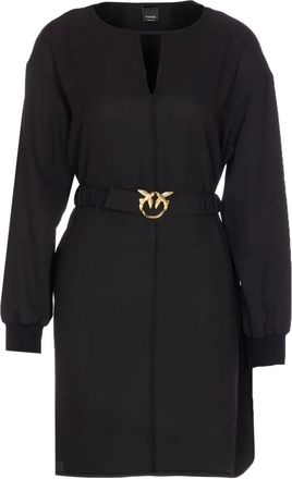 Pinko V-neck Bird-embellished dress - Black