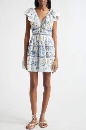 Camilla My Homespun Heart Fit & Flare Linen Minidress at Nordstrom, Size X-Large