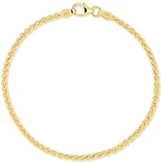 Bony Levy 14K Gold Wheat Chain Bracelet in 14K Yellow Gold at Nordstrom, Size 6.5