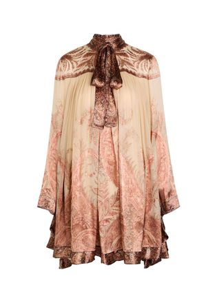 Zimmermann Hypnotic Paisley-devoré Chiffon Mini Dress - Multi Print - 3 (UK 14 / L)