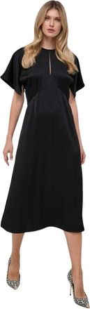 Michael Kors Crepe Stretch Ponte Midi Jurk - Dames - Casual kleedjes - Zwart - S - Polyester - Kleedjes