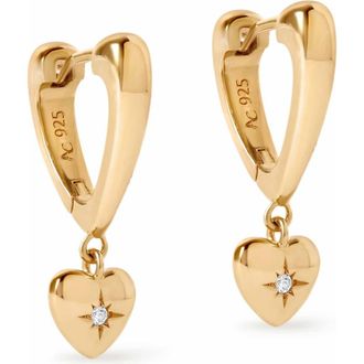 Astley Clarke Gold Biography Heart Hoop Drop Earrings at Nordstrom
