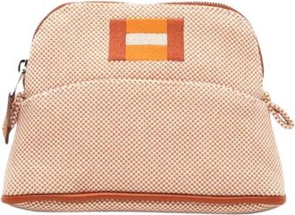 Herm&egrave;s Pre-owned Cotton Pouch - Dames - Vintage Mini Tas - Oranje - ONE Size - Katoen - Vintage