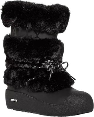 Bally Galy 6234641 Womens Black Fur & Leather Ankle Boots