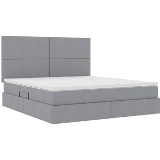 vidaXL Storage Bed with Mattress Light Grey 180 x 200 cm Faux Leather vidaXL