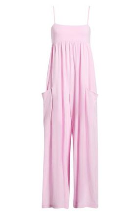 Free People FP Movement Hot Shot Strappy Stretch Cotton Jumpsuit in Ultra Violet at Nordstrom, Size X-Small Regular