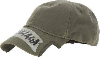Balenciaga Olive Green Logo Baseball Cap