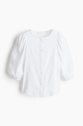 H&M Bluse aus Leinenmix - Weiss