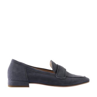 H&ouml;gl Blue Perry Strap Detail Suede Loafers