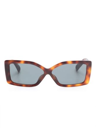 Jacquemus rectangle-frame tortoiseshell sunglasses - women - Acetate - One Size - Brown