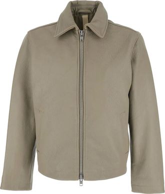 Sunflower zip-fastening leather jacket - Beige