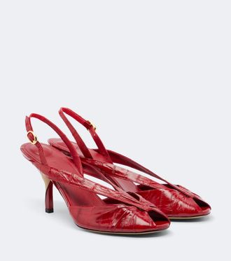 Jacquemus Poisson leather peep-toe pumps