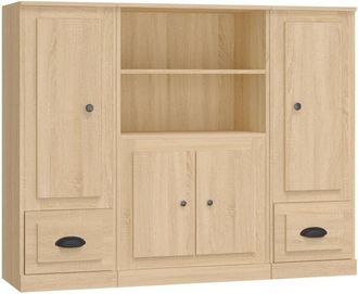 vidaXL Aparador alto 3 piezas madera contrachapada roble Sonoma Vidaxl