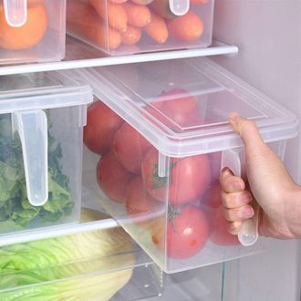 No Brand Caja De Almacenamiento Para Refrigerador De Tres Piezas Con Tapa Y Asa