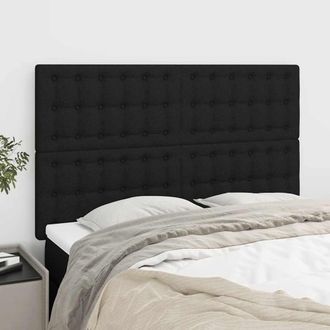 vidaXL Cabeceros 4 Unidades Tela Negro 72x5x78/88 Cm Vidaxl