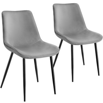 TecTake Dining Chair Monroe Set Of 2 - Grey | Size: 2 Pack