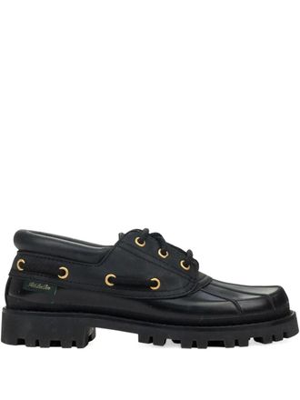 Aim&eacute; Leon Dore Papia boat shoes - men - Calf Leather/Calf Leather/Rubber - 4 - Black