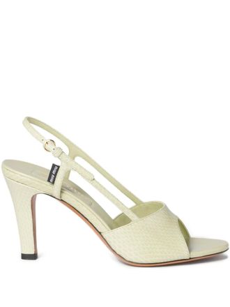 Miu Miu slingback leather sandals - Green