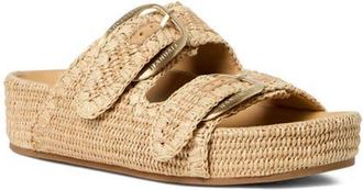 Loeffler Randall Nico Platform Wedge Slide Sandal in Natural/Natural at Nordstrom, Size 10.5