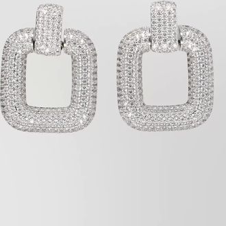 Self Portrait crystal-embellished drop earrings