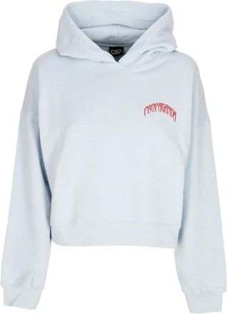PROPAGANDA Lichte Hoodie met Driehoekige Print - Dames - Hoodies - Blauw - L - Katoen - Hoodies & sweatvesten