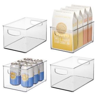 iDesign Plastic Stackable Pantry Bin - Organizer Bin with Handles for Cabinets or Fridge - Set of 4 - Clear at Nordstrom