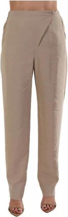 Emporio Armani Broeken > Wijde broeken - Dames - Wijde Broeken - Beige - L - Broeken