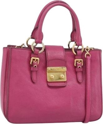 Miu Miu Pre-owned Hand Bag - Dames - Vintage Handtas - Roze - ONE Size - Leer - Vintage