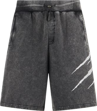 Plein Sport Washed Shorts Crackle Scratch