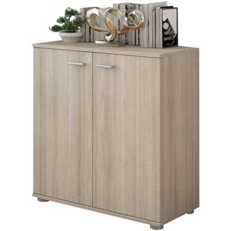 Dmora Credenza Osteno, Madia un Ripiano, Apertura Battente, 2 Ante, 68x34x74h cm Marrone Olmo