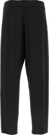 Saint Laurent Mens Silk Satin Trousers Black