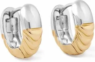 Astley Clarke Aurora Weave Mixed Metal Hoop Earrings in Gold at Nordstrom
