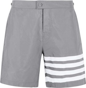 Thom Browne Swim Tech 4 Bar Grey Nylon Swimsuit